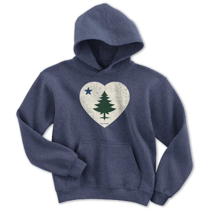 Effortless Elegance Vintage Maine Heart Youth Hoodie