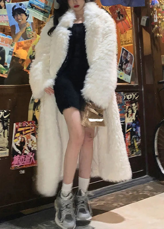 Body Design Boutique Plus Size White Fuzzy Fur Fluffy Coat Winter