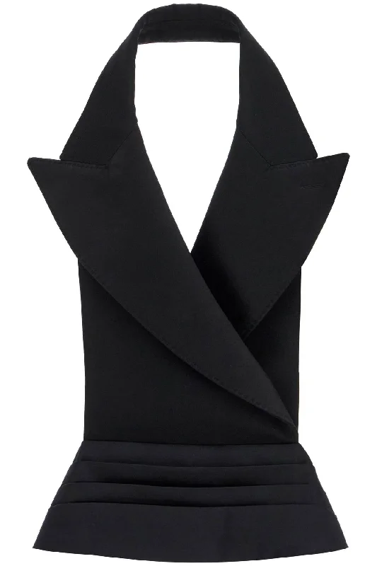 Stretch Design Dolce & Gabbana Women's Open-Back Wool And Silk Blend Vest