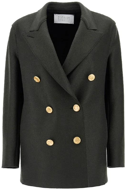 Warm Chic Outfits Harris Wharf London Women's Double-Breasted Wool Pressed Caban