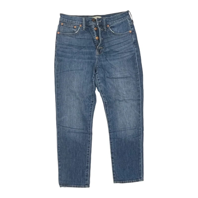 Minimal Classic Jeans Cropped By Madewell In Blue Denim, Size:8