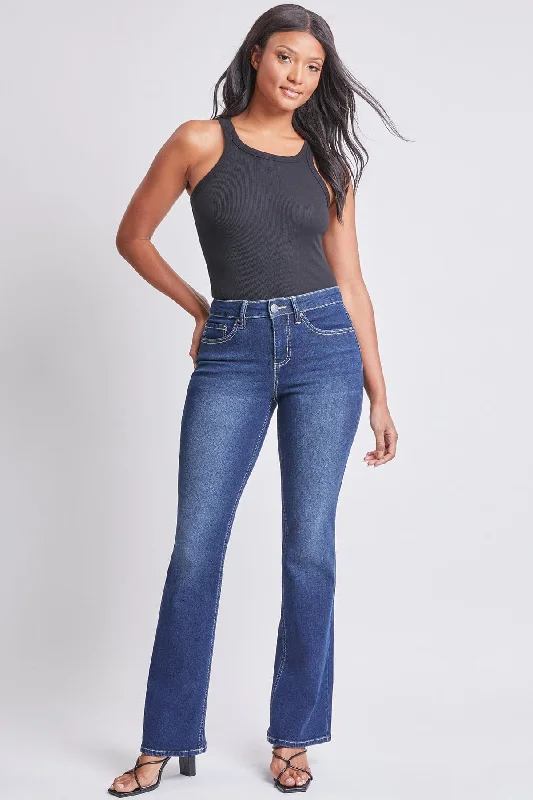 Trendy Items Women's Sustainable High Rise Flap Pocket Bootcut Jeans