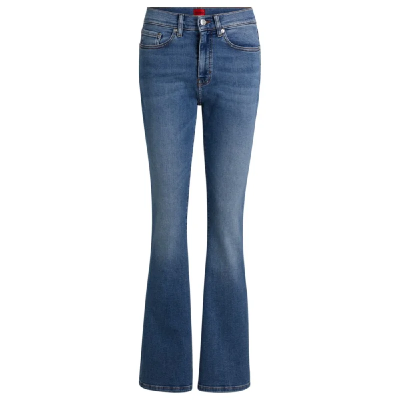 Chic Outfits Skinny-fit flared jeans in blue super-stretch denim