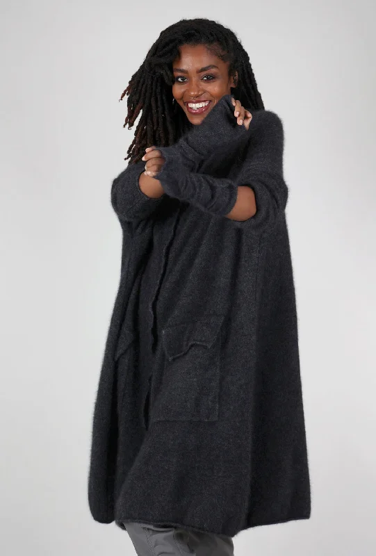 Relaxed Wear Luxe Raccoon Handwarmers, Slate Melange