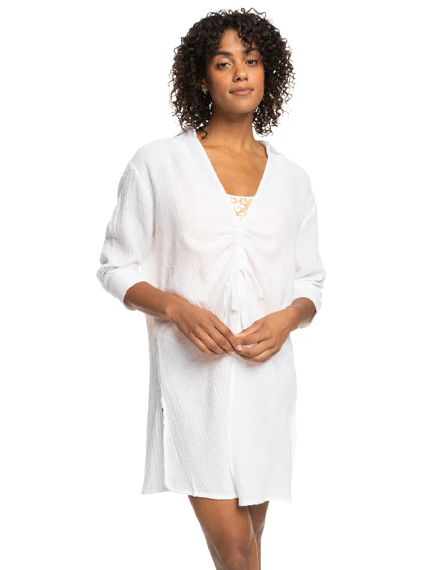 Fashionable And Versatile Sun And Limonade Beach Cover-Up Dress - Bright White