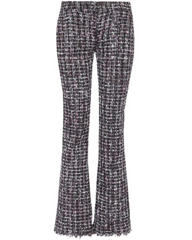 Lace Design Noir Tweed Flare Pant
