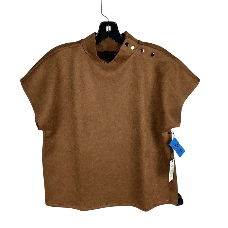 Fashion Must-have Top Short Sleeve By Ann Taylor In Brown, Size: S