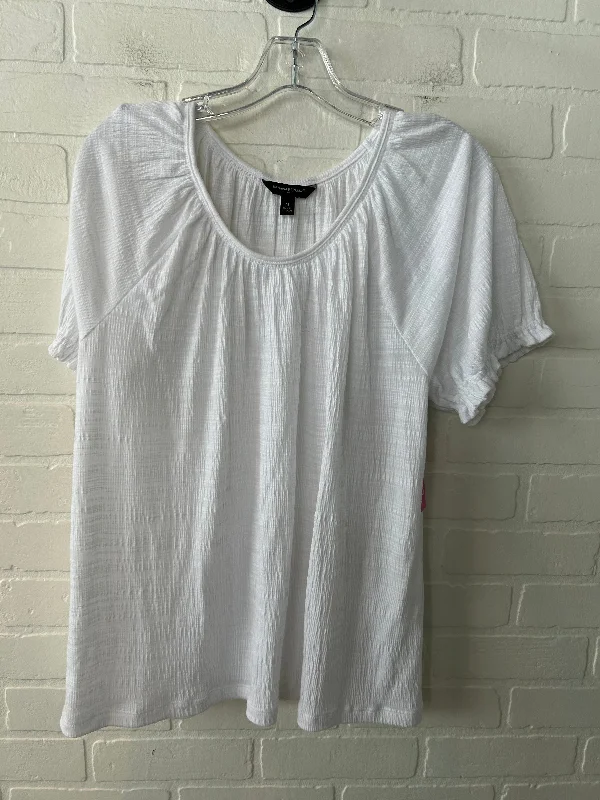 Unique Design Top Short Sleeve By Banana Republic In White, Size: M