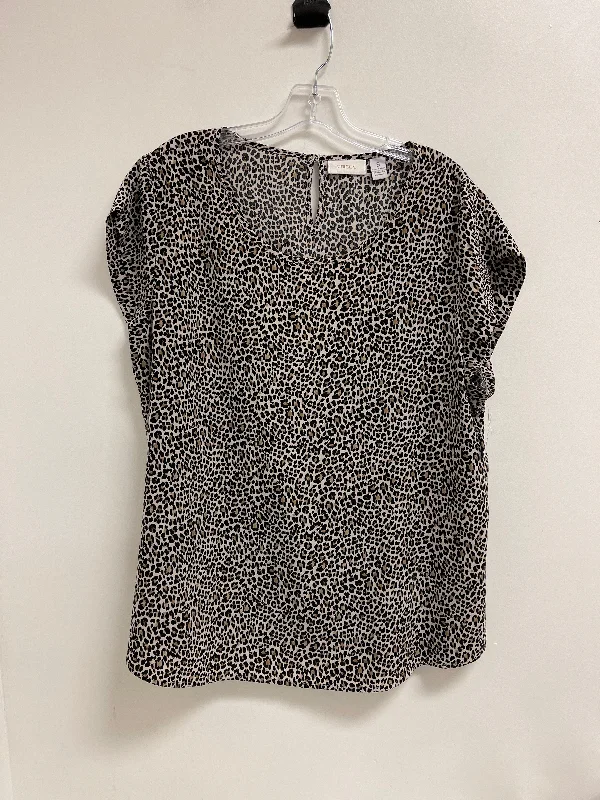 Trendy And Casual Top Short Sleeve By Chicos In Animal Print, Size: Xl