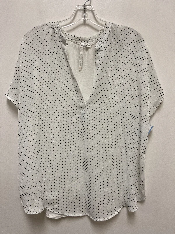 Cozy Vibes Top Short Sleeve By Lc Lauren Conrad In Polkadot Pattern, Size: L