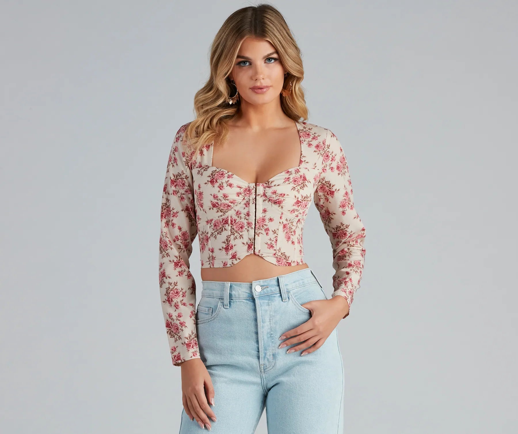 Effortless Elegance Boho Beauty Floral Corset Top