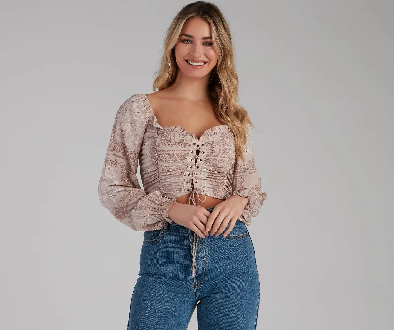 Breathable Comfort Effortless Boho-Chic Crop Top