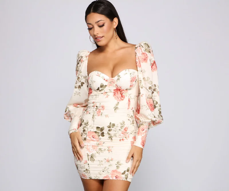 Effortless Dressing Floral Bloom Chiffon Mini Dress