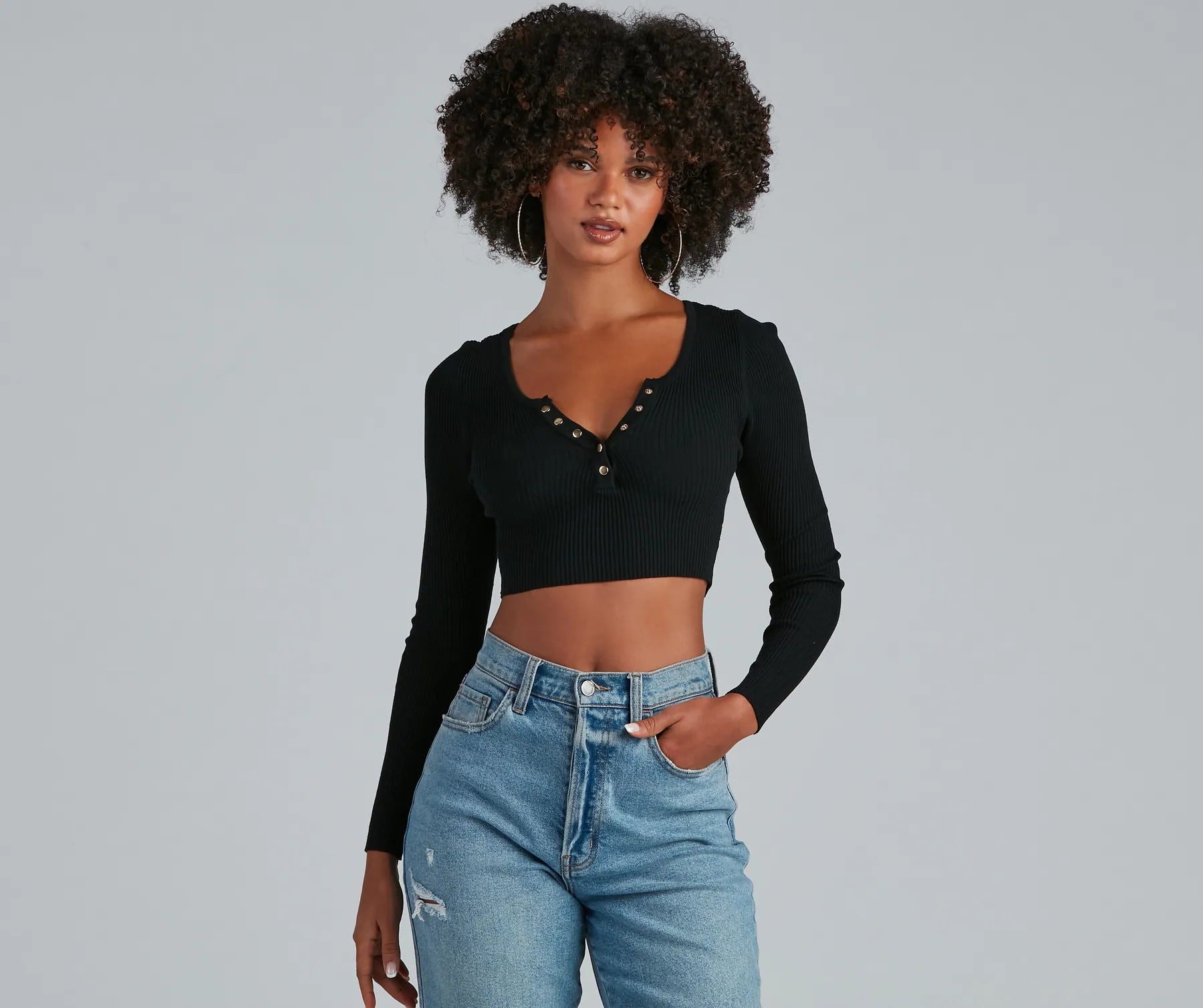 Comfortable Jackets Snap A Pose Crop Top