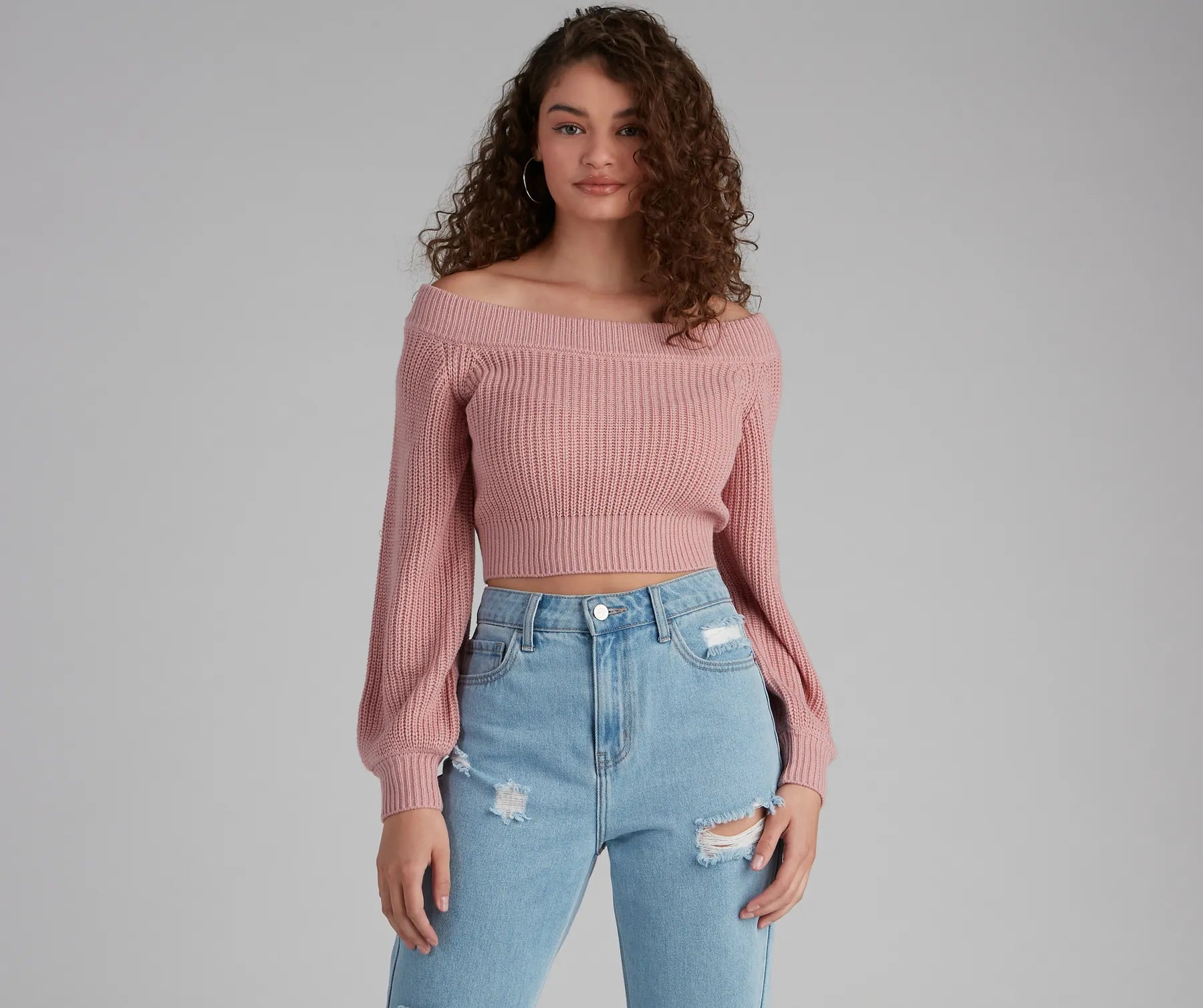 Soft Touch Stay Cute Off-the-Shoulder Sweater