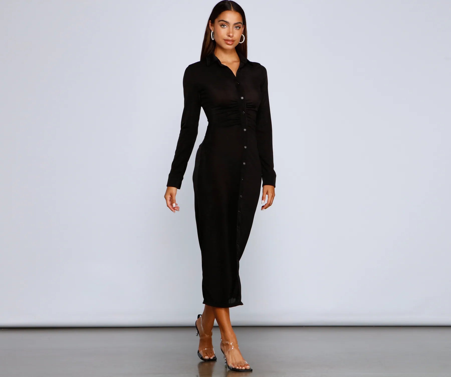 High-end Wear Trendsetting Stunner Slinky Knit Midi Dress